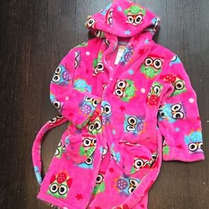 Komar Kids Pink Owl Hooded Robe